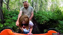 Amateur threesome fuck outdoor in public somewhere in Alaska