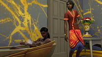 Belle-mère indienne et se baignent ensemble sexe de famille