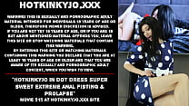 Hotkinkyjo in dot dress super sweet extreme anal fisting & prolapse