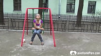 Cutie at the playground is great at sucking