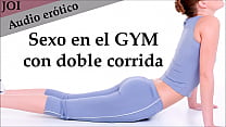 She trains with sex. Cum twice in the sex GYM. JOI in Spanish.