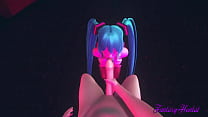 Vocaloid Hentai 3D - Мику делает минет в стриптиз-клубе в видео от первого лица