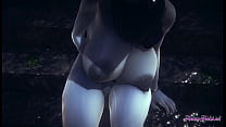Resident Evil Hentai 3D - Lady Dimitresku dedilhando e esguichando em um dia chuvoso - Jogo pornô de anime mangá japonês