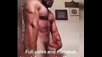 Hot Straight Ripped almost Shredded Bodybuilder Nude Flexing and Jerking off in Bathroom