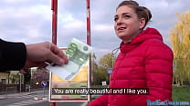 Public pickup for this blonde euro slut gets fucked for cash