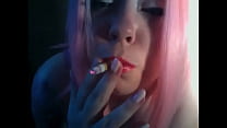 Pink Haired BBW Tina Snua Smoking A Kingsize Cigarette