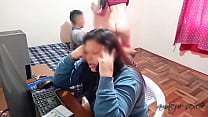 Cuckold wife pays my debts while I fuck her friend: I arrive at my house and my wife is with her rich friend and while she pays my debts I destroy her friend's rich ass with my big cock, she almost catches us
