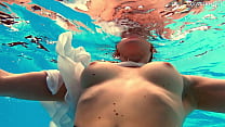 Big tits Anastasia Ocean swimming naked underwater