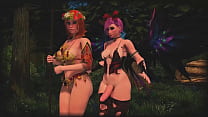 Hot Shemale Fairy scopa Amazon nella foresta - 3D Animated Cartoon Futanari Sex