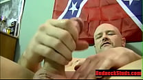 Straight Shaven country Boy stroking his man meat- RedneckStuds.com