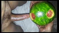 Watermelon being used for masturbation!