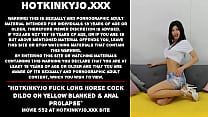 Hotkinkyjo fuck long cock dildo on yellow blanked & anal prolapse
