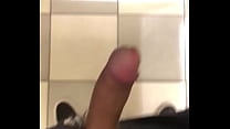 Asian guy jerking off in mall restroom