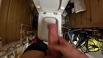 Jerking off in a toilet