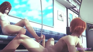 My Hero Academia Hentai - Урарака дрочит ногами и трахается с парнем в поезде - Японская азиатская манга Аниме Игра Порно