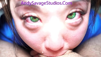 CLOSEUP deepthroat with Green Eyed nurse Andy Savage