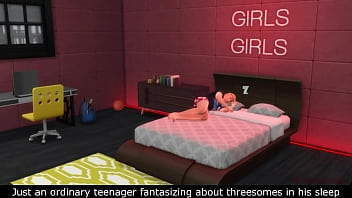 Sims 4, real voice, Hot Stranger prostitutes fuck and please the guy in threesome