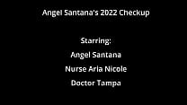 Examen gynécologique annuel d'Angel Santanas 2022 avec le docteur Tampa et l'infirmière chaperon Aria Nicole surprise par des caméras cachées sur GirlsGoneGyno.com