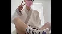 asiatico hanfu sissy femboy twink calzini bianchi anale ed enorme sborrata