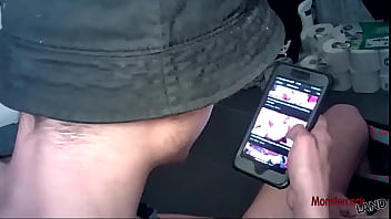 Roommate watching porn and jerking huge thick cock
