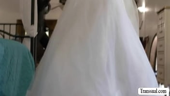 Groom fucks his TS bride and bridesmaid