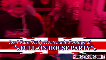 Rough Raw Gritty footage 3 lads cumming @ FULL-ON HOUSE PARTY