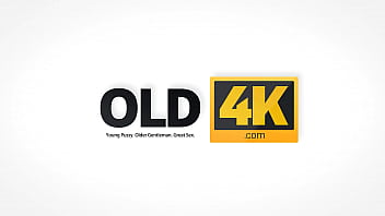 OLD4K. Coed with skinny legs Madelina Dee hooks up with the old man