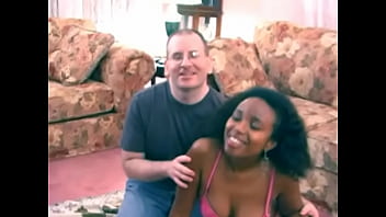 Ebony babe gets fucked with the white cock shes been craving