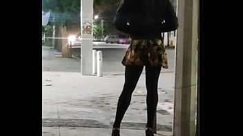 Walking down the street waiting for a cock