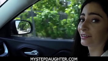 MyStepDaughter - Stepdad Lifts Up Teen stepdaughter's Skirt After class- Jasmine Vega