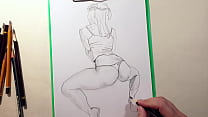 Drawing sexy girls in pencil