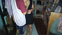 Touching my girlfriend's tits in a black dress