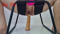 Testing the erotic chair with super luscious pussy