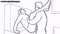 Pornô gay animado em preto e branco parte 4