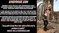 Sexy goth Sindy Rose take white dildo anal & prolapse in public
