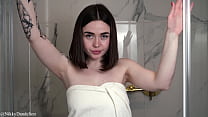 Sexy Nikky gets a hot fuck in her tight wet pussy after a shower and cums on her ass 4K 60FPS