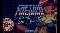 Capitaine Firehawk et la situation d'amour au laser [Hentai Games PornPlay] Ep.1 déshabillant une fille monstre extraterrestre géante en costume de latex rouge