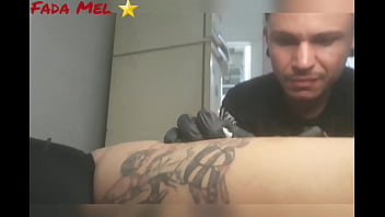 Finishing The Tattoo, As Always Showing Pussy Pro Tattoo Artist !
