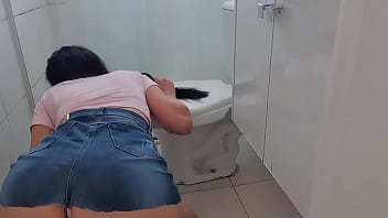 ON FOUR WITH MINI SKIRT GIRL CLEANS THE FLOOR... PANTIES MIDDLED IN BUTT APPEARS