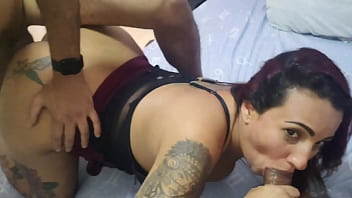 Husband cuckold let his friend fuck his pregnant wife and cum in her face.