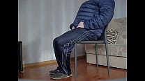 female dog in slippery tracksuits