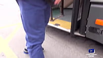 A student gets fucked on a bus in front of voyeurs!