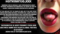 Hotkinkyjo in sexy fishnet fuck her ass with many big dildo &amp_ anal fisting in studio