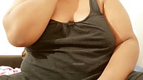Hindi speaking aunty showing big boobs