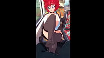 Milf pelirroja chupa una polla en el tren y salpica semen caliente por toda su cara / Dr.Maxine / Anime / Hentai / Manga / Dibujos animados / POV