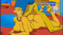 Marge, ama de casa anal, gime de placer mientras el semen caliente llena su culo y eyacula en todas direcciones / Hentai / Sin censura / Dibujos animados / Anime