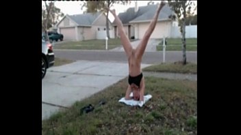 Lil C Naked Headstand